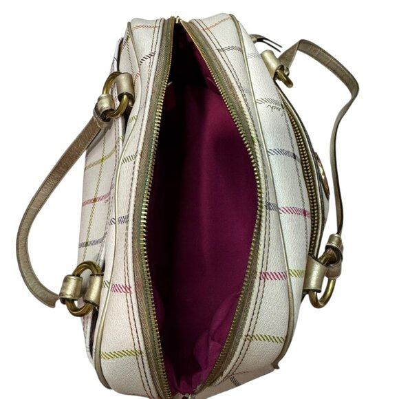 Coach Multicolor Plaid Signature PeytonTattersalll Satchel with Gold - Preowned - Picture 15 of 15